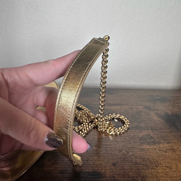 YSL Yves Saint Laurent Gold Heart Mini Crossbody Bag - Picture 9 of 11